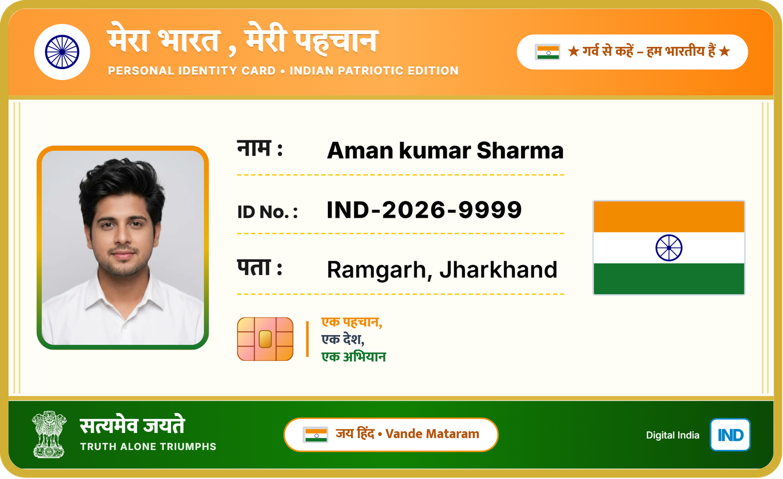 Tiranga ID Card Design